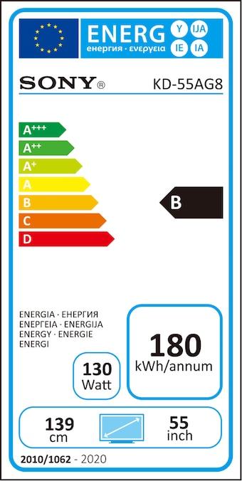 Label énergétique Sony KD55AG8 (55", OLED, 4K, 2019)