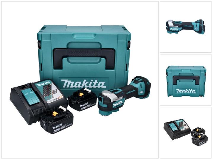 Makita DTM 52 RGJ Akku Multifunktionswerkzeug 18 V Starlock Max Brushless + 2x Akku 6,0 Ah + Ladeger