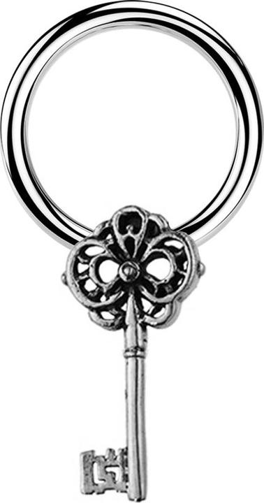 Produktbild Star Piercing Micro Closure Ring silber Schlüssel silber (Chirurgenstahl 316L, Messing)