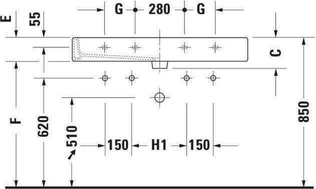Produktbild Duravit Waschtisch Vero 120 cm wei 0454120000 (470 mm, 1200 mm)