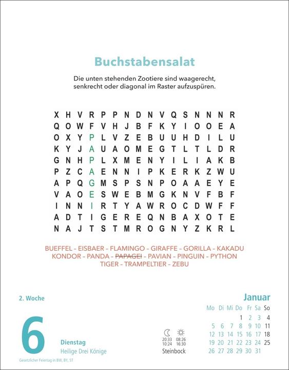 Actual product image Stefan Heine Gehirnjogging Tagesabreisskalender2026 (German)