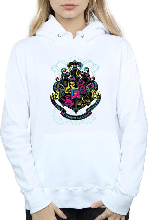 Produktbild Neon Hogwarts Crest Kapuzenpullover (L)