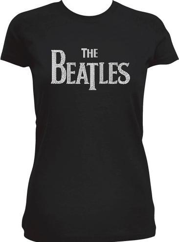 The Beatles Drop T Logo (Black, Diamante) (Girlie) (XL)