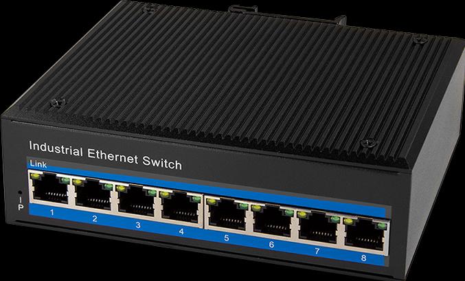 Actual product image LogiLink NS200 Industrial Fast Ethernet Switch 8-Port 10/100 Mbps DIN Rail Mounting (8 Ports)