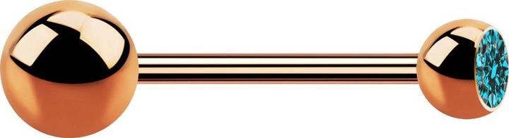 Actual product image Star Piercing Micro barbell rose gold with ball and ball crystal aqua (Surgical steel 316L, without brass)