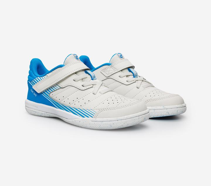 Produktbild Kipsta Kinder Fussball Hallenschuhe Futsal - Eskudo 500 beige/blau (32)