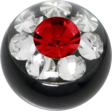 Produktbild Bijouteria Piercingverschluss (Chirurgenstahl 316L, PVD Beschichtung (schwarz), Premium Kristall)