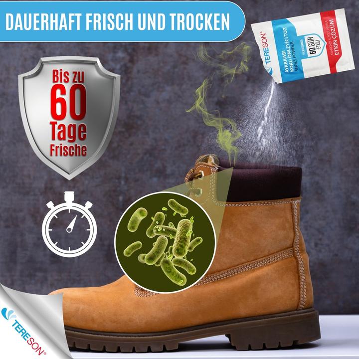 Produktbild Tereson Fussdeodorant, Schuhgeruch-Präventionspulver, 60 Tage Wirkung, 10er Pack (Fussdeodorant & -puder)