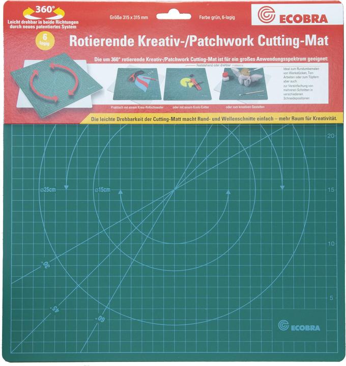 Produktbild Ecobra Rotierende Cutting Mat 360 Grad drehbar grün Grösse: 315 x 315 mm