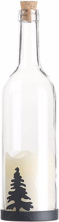 Image du produit Lunartec Bouteille en verre décorative avec bougie LED, motif sapin (1 x)