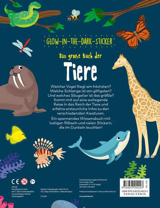 Immagine prodotto Panini Animali: adesivi fosforescenti - Il grande libro degli animali
