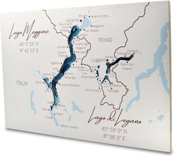 Produktbild Enjoy The Wood Lago Maggiore - Seekarte aus Holz (30 x 45 cm)