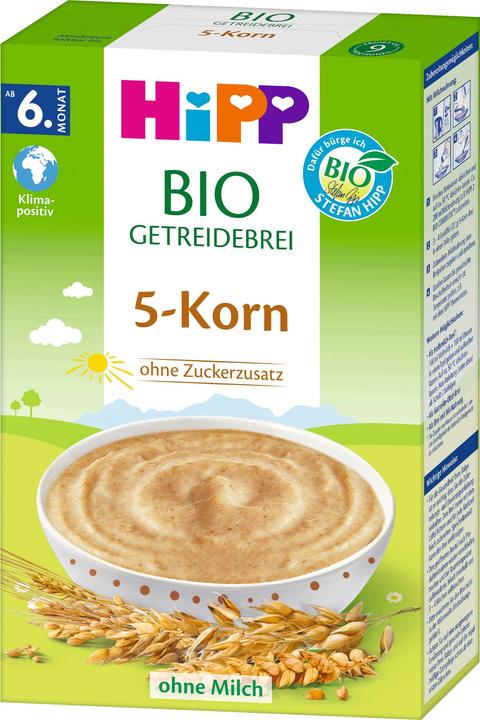 Actual product image Hipp Organic cereal porridge without added sugar, 5-grain (200 g)
