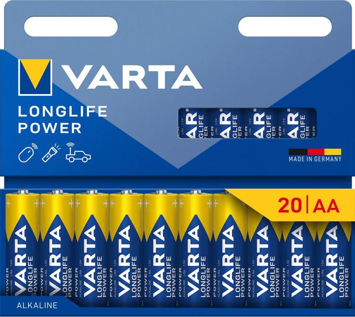 Varta 1x20 Longlife Power Mignon AA LR 6 04906121720 (20 pz., Specifico del dispositivo, 2960 mAh)