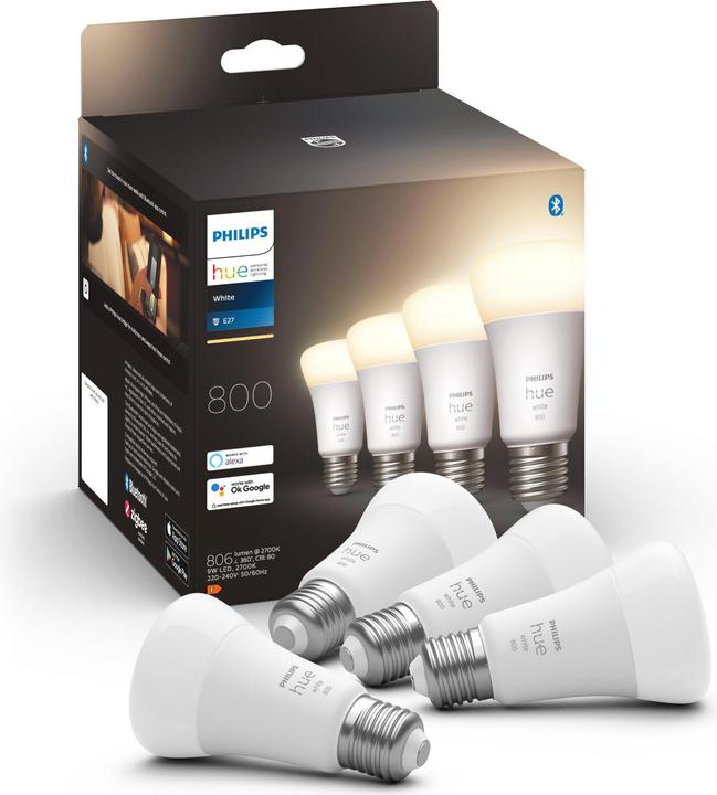 Immagine prodotto Philips Hue Tonalità di bianco (E27, 9 W, 806 lm, 4 x, F)