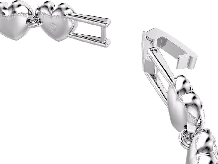 Produktbild Swarovski x Ariana Grande Tennis Armband Verschiedene Schliffe Herz Weiss Rhodiniert (22 cm, Swarovski Metall)