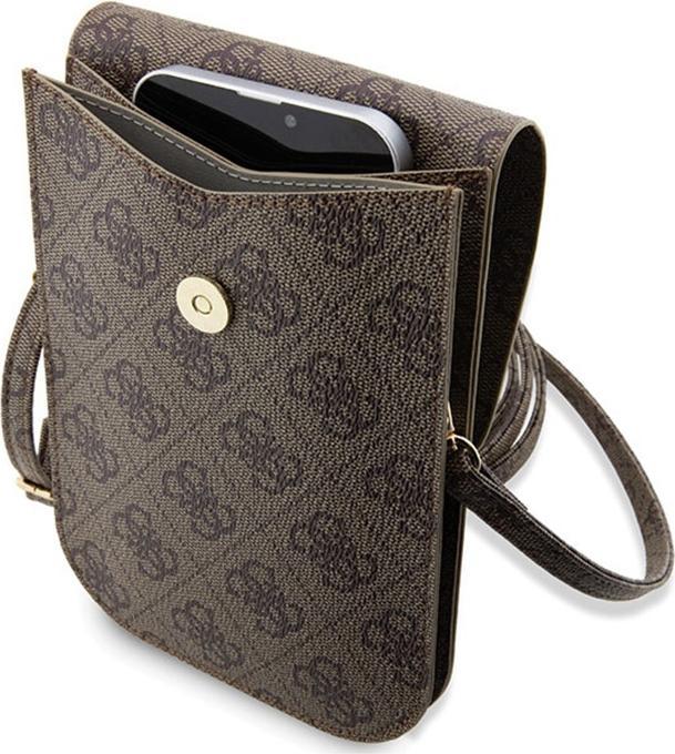 Produktbild Guess PU 4G Printed Stripes Phone Bag - brown