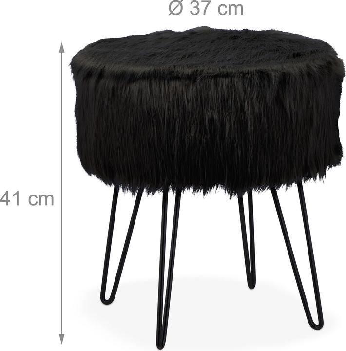 Actual product image Relaxdays Fur stool