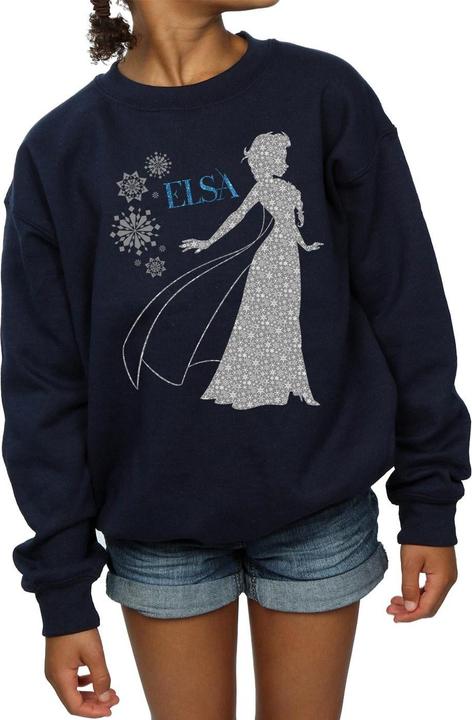 Actual product image Disney Girls Frozen Elsa Christmas Silhouette Sweatshirt (152, 158)
