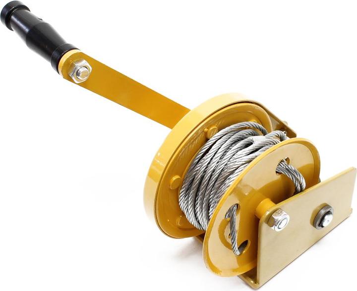 Actual product image Wiltec Manual Hand Wire Winch with 540kg Tensile Force 10m Rope Length 4:2:1 Gear Brake Car Boat Trailer