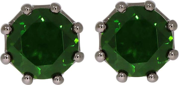 Produktbild Xen Ohrstecker mit Chromediopsid HT-Quarz ca. 3,78 ct. Black Rhodium (925 Sterling Silber)