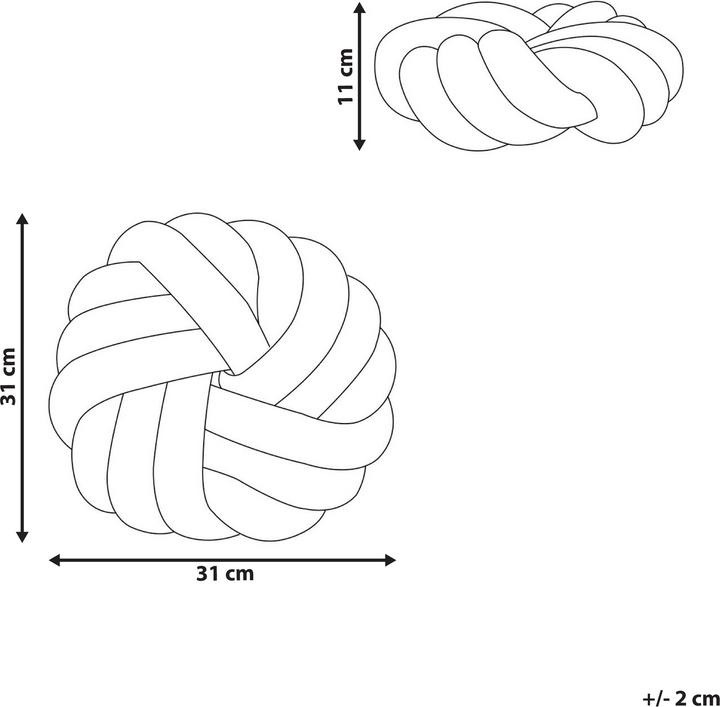 Produktbild Beliani Boucle Knoten Kissen Gelb 31 x 31 cm AKOLA (31 x 31 cm)