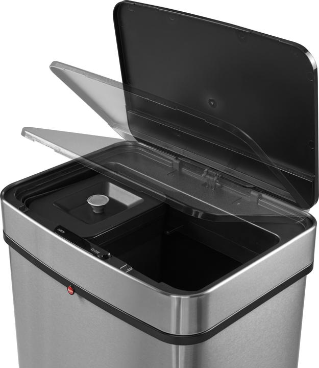Produktbild Hailo Öko Vario XL, Design-Sensor-Mülltrenner, 25 + 25 + 4 ltr, Edelstahl Anti-Fingerprint (50 l)