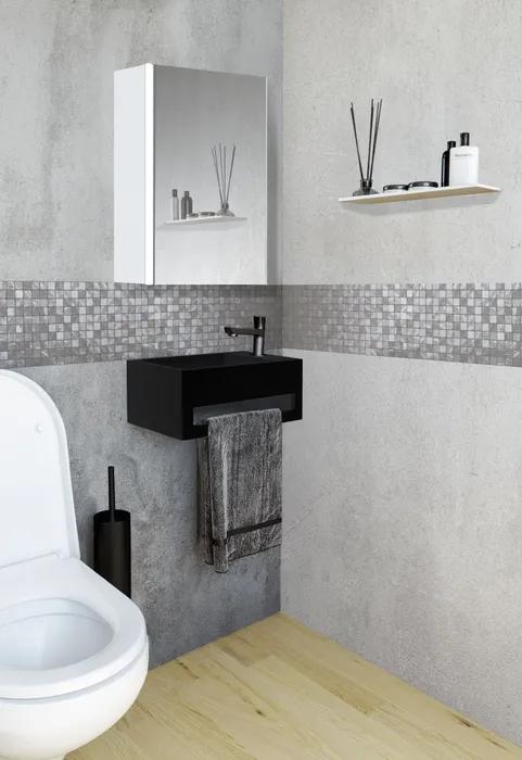 Produktbild Allibert Stella Toilettenschrank mit Beleuchtung 50 cm Ute Glossy White Belgian Sockel