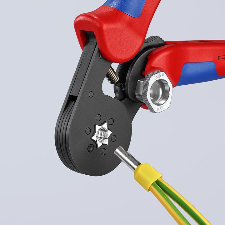 Image du produit Knipex Pince à sertir auto-ajustable pour embouts de câble (180 mm)