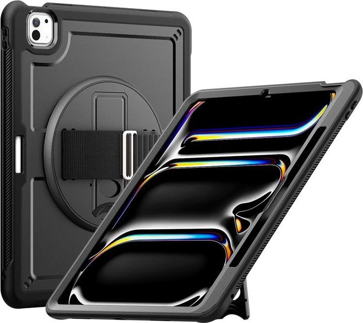Produktbild RPD iPad Pro 11” 5. Gen. (M4, 2024) - - HEX-S FE, Rugged TPU Case mit Handstrap, schwarz (iPad Pro 11 2024 (5. Gen))