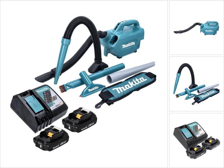 Produktbild Makita DCL 184 RA Akku Staubsauger 18 V 54 mbar 0,5 l + 2x Akku 2,0 Ah + Ladegerät