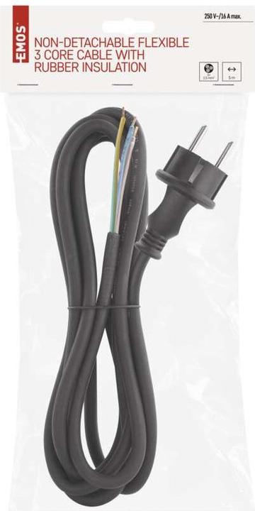 Image du produit Emos Câble d'alimentation en caoutchouc 3x 2,5mm2, 5m, noir (5 m)