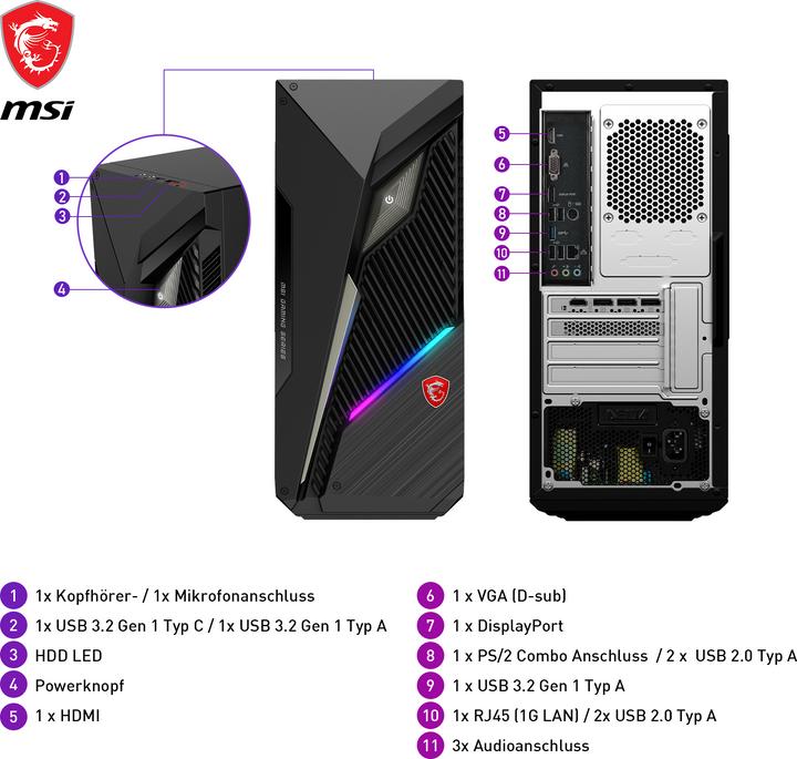Produktbild MSI MAG Infinite S3 (Intel Core i7-13700F, 32 GB, 1000 GB, GeForce RTX 4060 Ti)