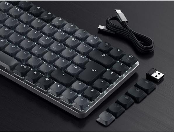 Actual product image Satechi SM1 Slim Mechanical Bacllit BT Keyboard German dark (DE, Wireless)