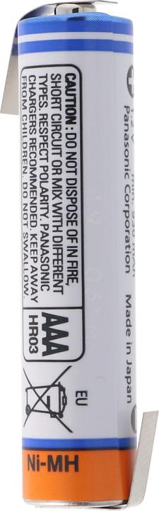 Produktbild Panasonic Akku BK-4HGAE Micro AAA HR-4U NiMH Akku mit Lötfahne Z-Form (AAA, 1000 mAh)