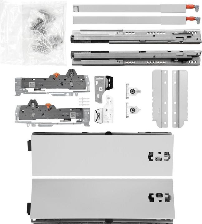 Vasalat BLUM Schubladenschienen TANDEM-Höhe 115 m. Reling 227mm 65kg, NL600 grau KB600mm