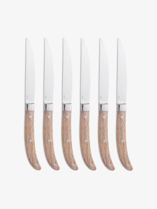 Produktbild WMF Steakbesteck Set Steakmesser 6 Personen Ranch 12tlg Spezialklingenstahl Eichenholz (12 Stück, Besteck Set)