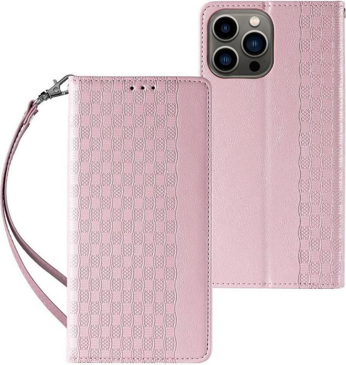 Produktbild Hurtel Magnetband-Hülle für Samsung Galaxy S23+ Flip Wallet Mini Lanyard Stand Pink (Samsung Galaxy S23+)