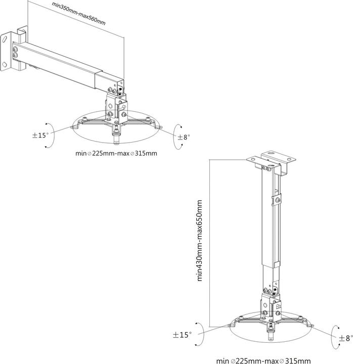 Actual product image PureMounts Spider 40W Projector Mount (Ceiling)