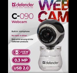 Produktbild Defender IronKey C-090 webcam 0.3 MP USB 2.0 Black - Webcam (0.30 Mpx)