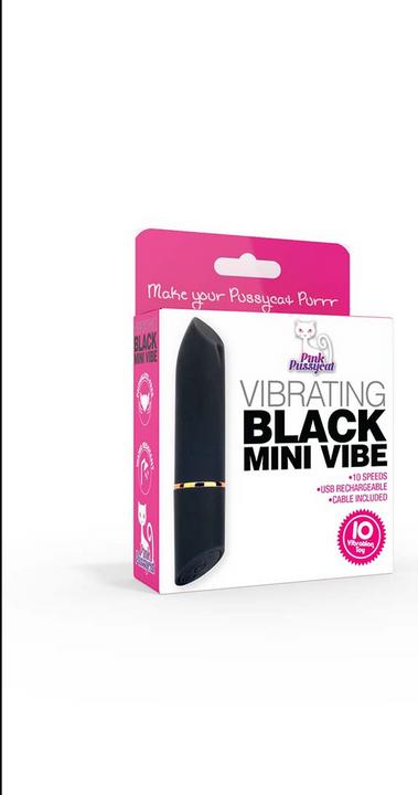 Actual product image Pink Pussycat Vibrating Black Mini Vibe