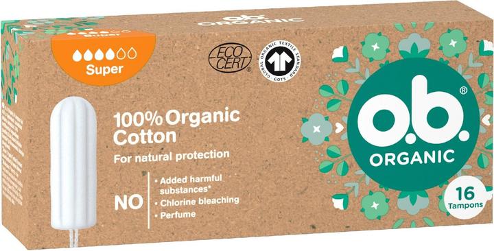 Produktbild o.b. Organic Super tampons - Variant: 16 ks (16 x)
