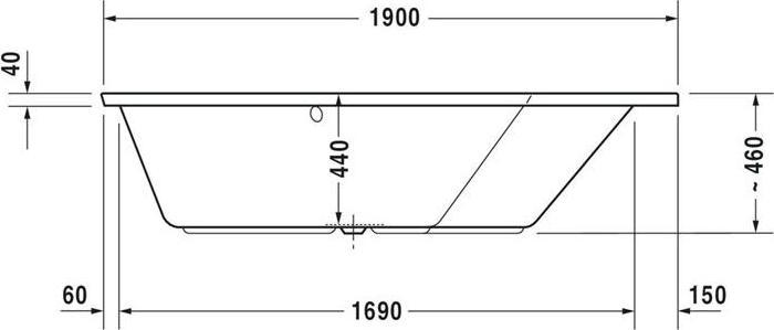 Immagine prodotto Duravit Vasca idromassaggio PAIOVA 5 angolare re 267 l 1900x1400mm we Air-System (267 l, 190 cm, 140 cm)
