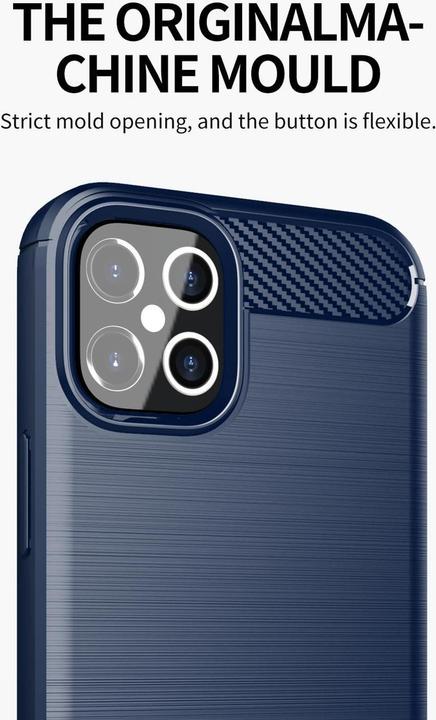 Image du produit Cadorabo TPU Ultra Slim carbon edelstahl Combi Cover (Apple iPhone 12 Pro Max)
