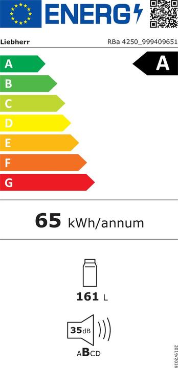 Energie-Label Liebherr BioFresh Vollraumkühlschrank freistehend Prime RBa 4250 (160 l)