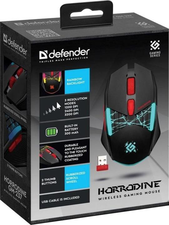 Immagine prodotto Defender MYSZ GM-237 HORRODINE RF 3200dpi 6P CZARNA (Senza fili)