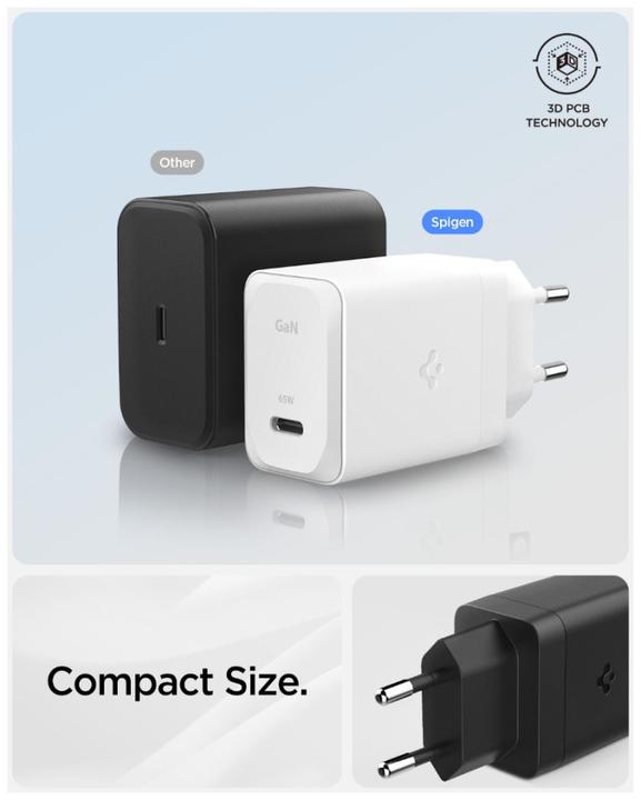 Image du produit Spigen Chargeur ArcStation Pro + Câble USB-C 65W - Blanc (65 W)