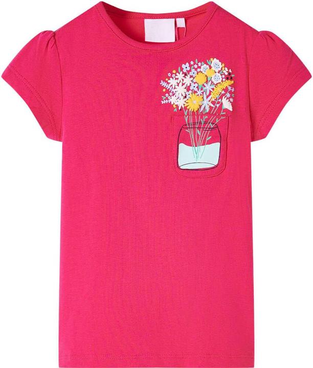 VidaXL Kinder-T-Shirt Knallrosa 128,Material: 95 % Baumwolle. 5 (128)
