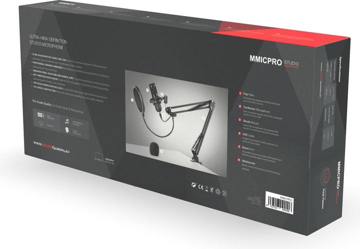 Immagine prodotto Mars Gaming Microfono MMicPro con supporto di montaggio (Noir)