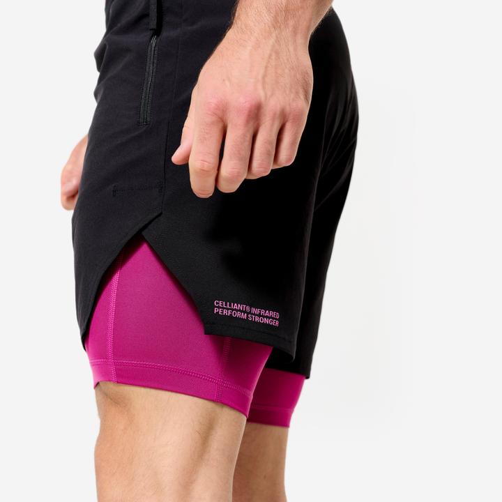 Produktbild Domyos Shorts Herren Performance atmungsaktiv leicht Celliant - schwarz/violett (XXL)